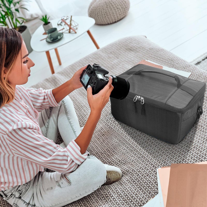 Koolertron حقيبة إدخال كاميرا دي إس إل آر من كولترون - غلاف واقي مقاوم للماء للعدسات (أسود) - Image 3